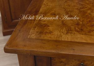Classic desk made of solid walnut wood with top made of poplar briar